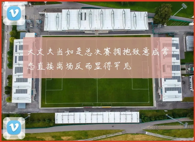 大丈夫当如是总决赛拥抱致意成常态直接离场反而显得罕见